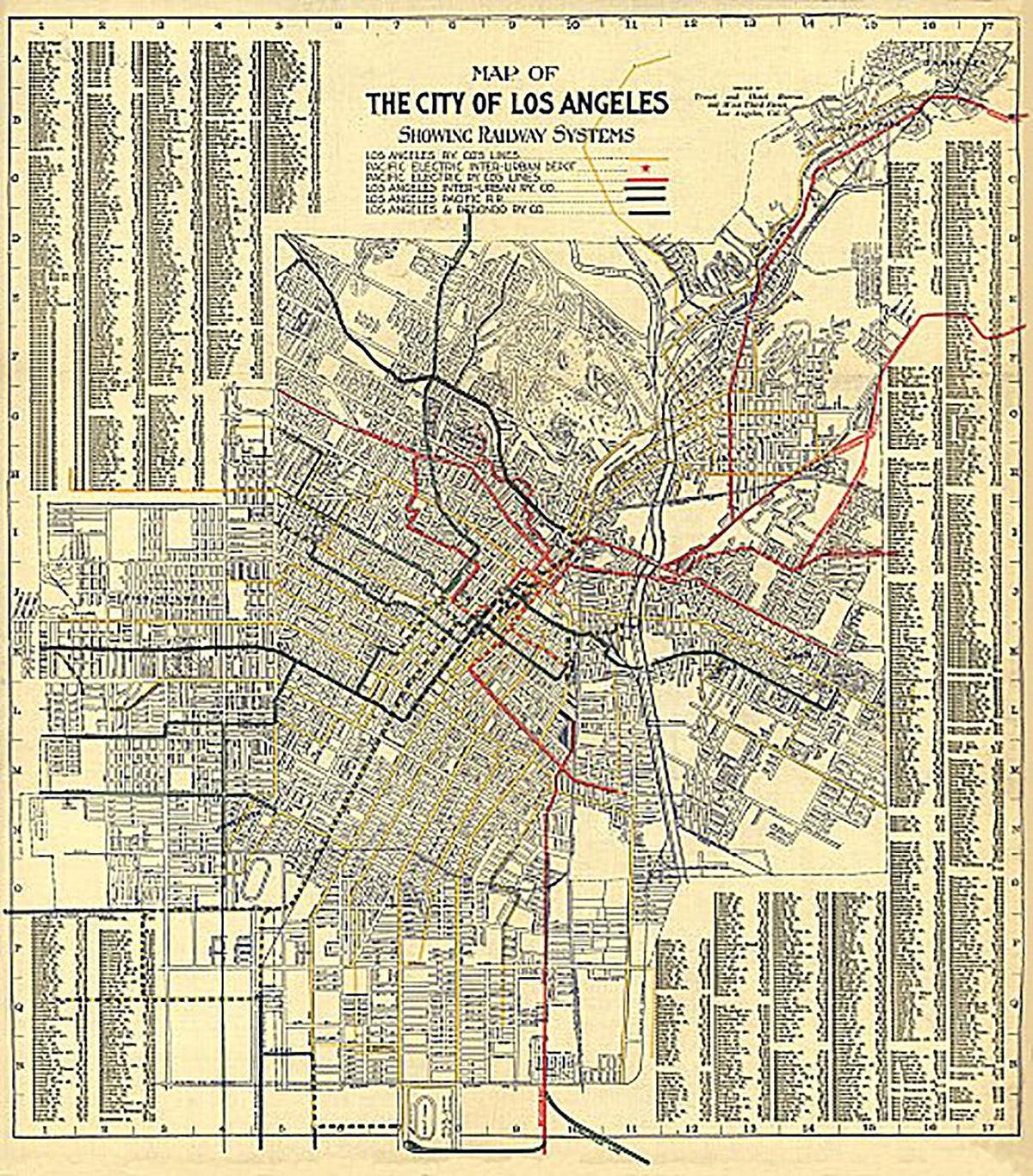 City of Los Angeles Showing Railway Systems, 1906