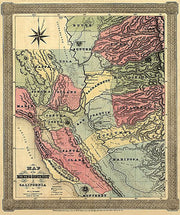 Map of the Mining District of California by William A. Jackson, 1851