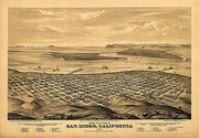 Bird's eye view of San Diego, California by E S Glover, 1876