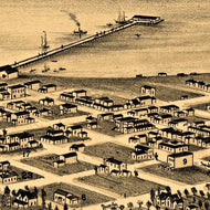 Bird's eye view of San Diego, California by E S Glover, 1876