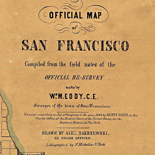 Official map of San Francisco by Alex Zakrzewski, 1849