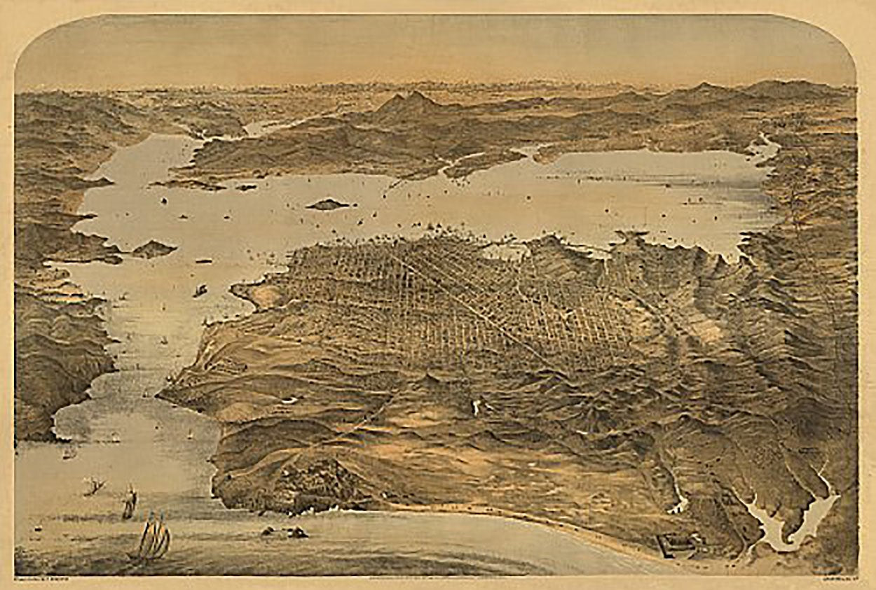 San Francisco California 1868 – Texas Map Store