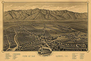 View of San Gabriel, California by D D Morse, 1893