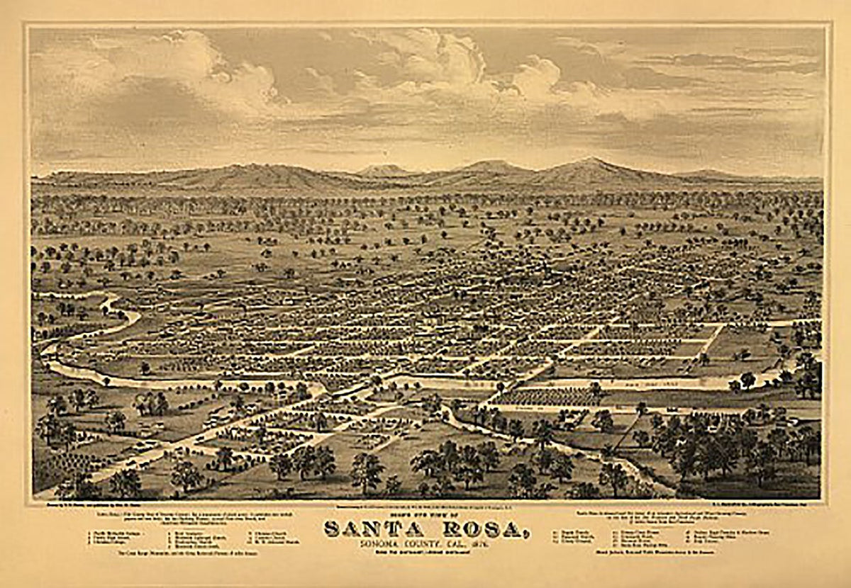 Santa Rosa, California by E S Glover, 1876
