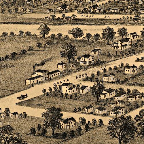Santa Rosa, California by E S Glover, 1876