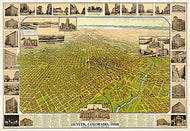 Bird's eye view of Denver Colorado, 1908