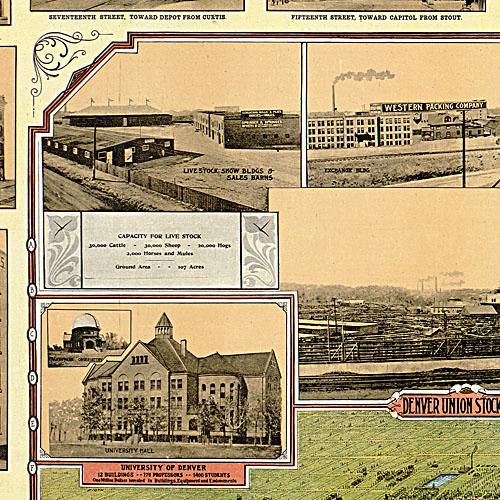 Bird's eye view of Denver Colorado, 1908