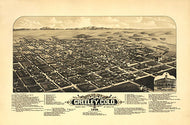 Bird's eye view of Greeley Colorado, 1882