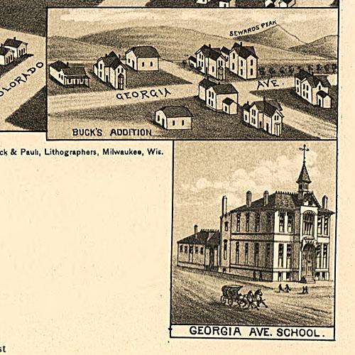 Bird's eye view of Gunnison, Colorado, 1882