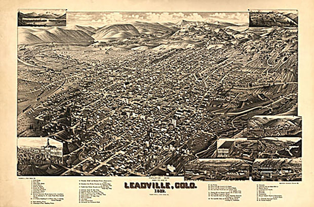 Bird's eye view of Leadville, Colorado, 1882