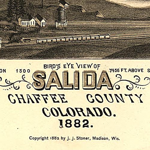 Bird's eye view of Salida, Colorado, 1882