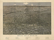 Bird's eye view of Denver, Colorado, 1887