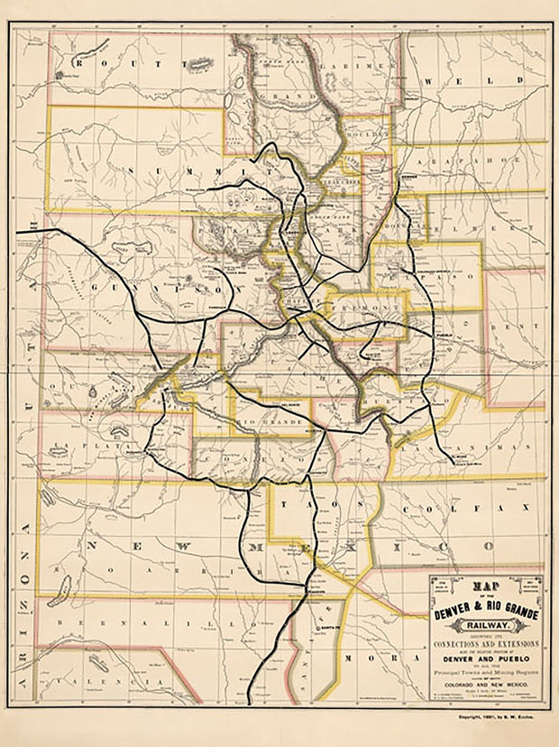 Map of the Denver & Rio Grande Railway, 1881