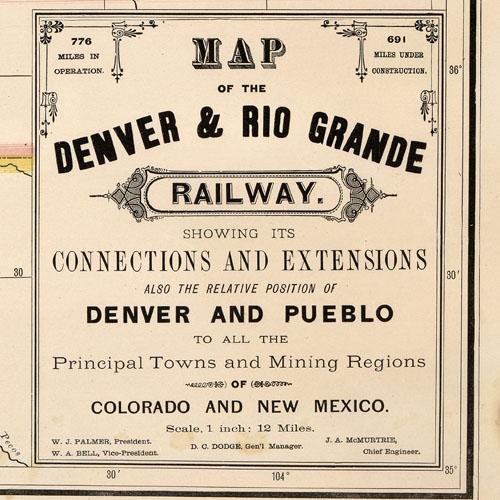 Map of the Denver & Rio Grande Railway, 1881