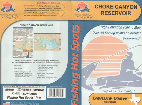 Choke Canyon Reservoir fishing map – Texas Map Store