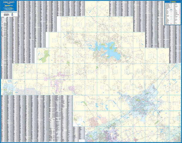 New Braunfels and Comal County Wall Map by Mapsco