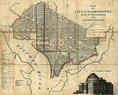 Plan of the city of Washington by William Elliot, 1835