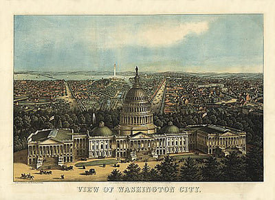 View of Washington City by E. Sachse & Co., 1871