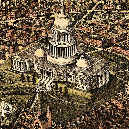 The City of Washington by  Currier & Ives, 1892