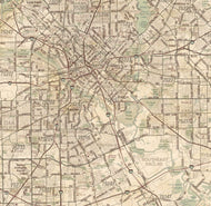 DFW Regional Area Major Arterial Wall Map - Antiqued Version