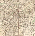 DFW Regional Area Major Arterial Wall Map - Antiqued Version