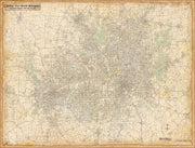 DFW Regional Area Major Arterial Wall Map - Antiqued Version