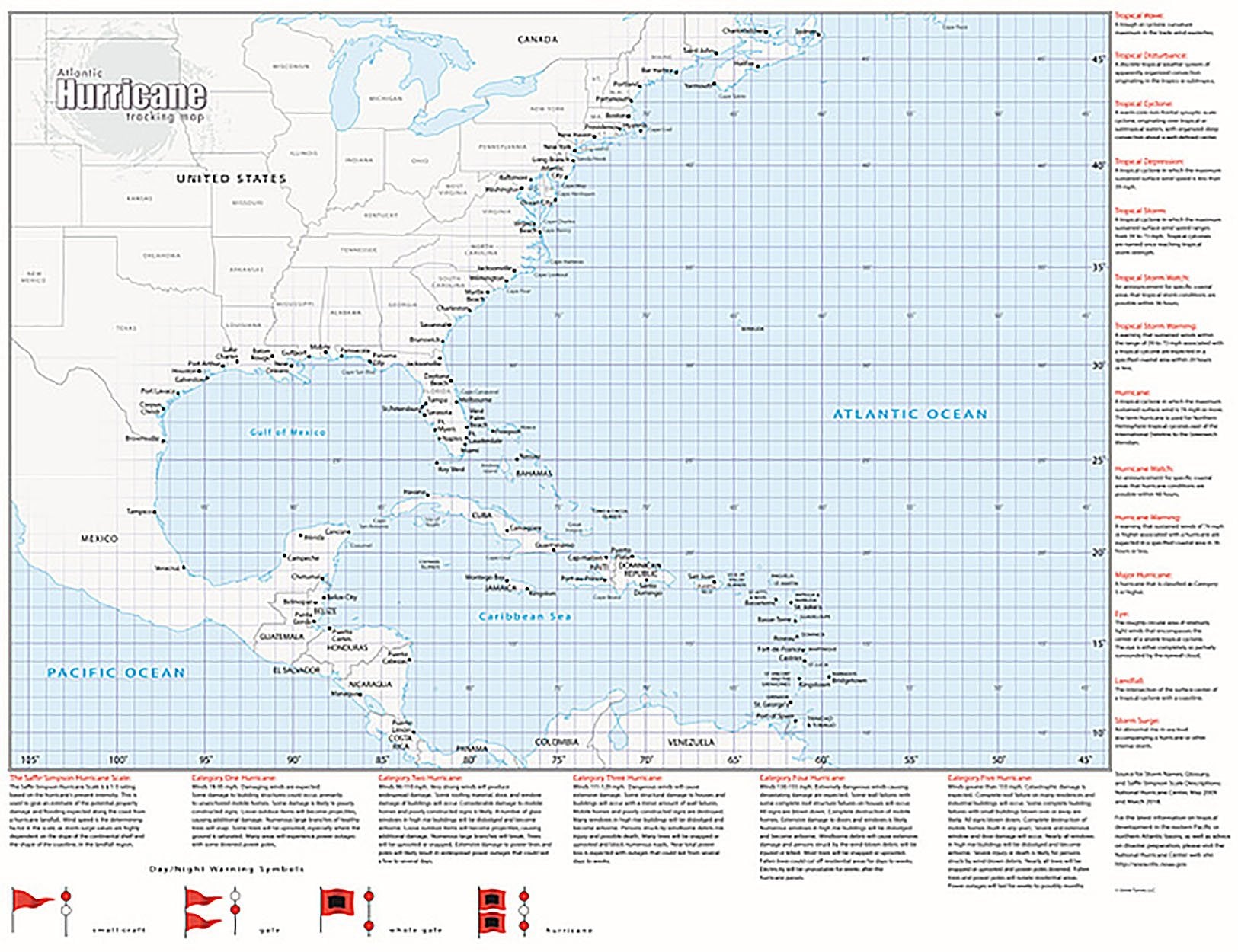 Tracking Chart Map Atlantic Hurricane Tracking Map JHU/APL Atlantic Hurricane Track Maps