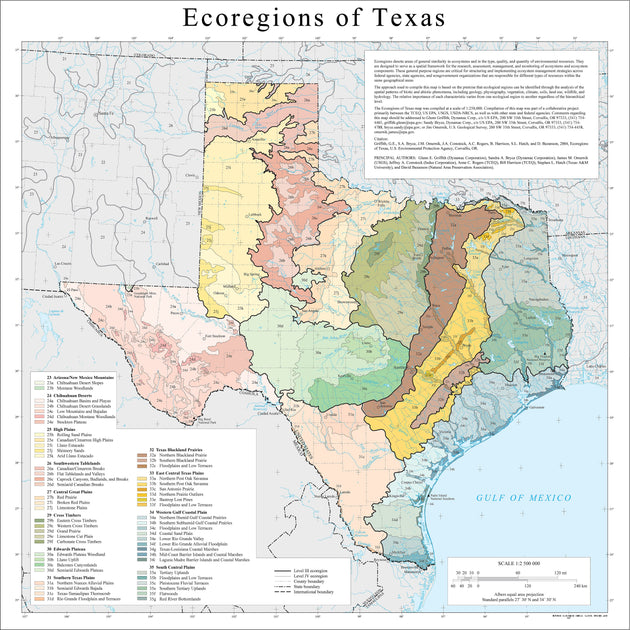 Ecoregions of Texas Map – Texas Map Store