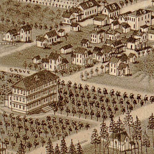 Bird's eye view of De Land Florida, 1884