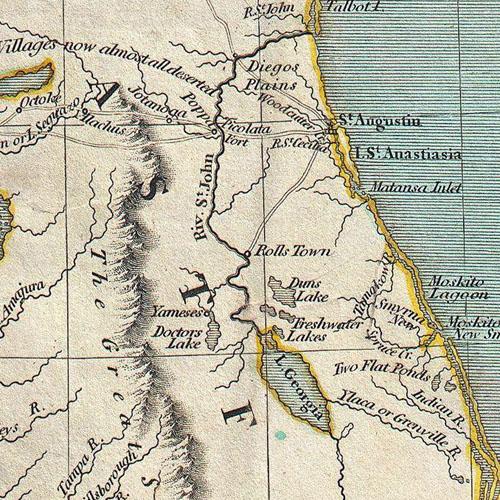 A New Map of Part of the United States of North America, Containing the Carolinas and Georgia, also the Floridas and Part of the Bahama Islands, 1806