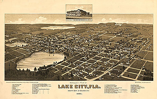 Panoramic-view of Lake City, Fla., 1885
