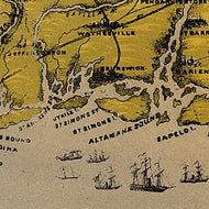 Birds eye view of Florida and part of Georgia and Alabama Drawn from nature, 1861