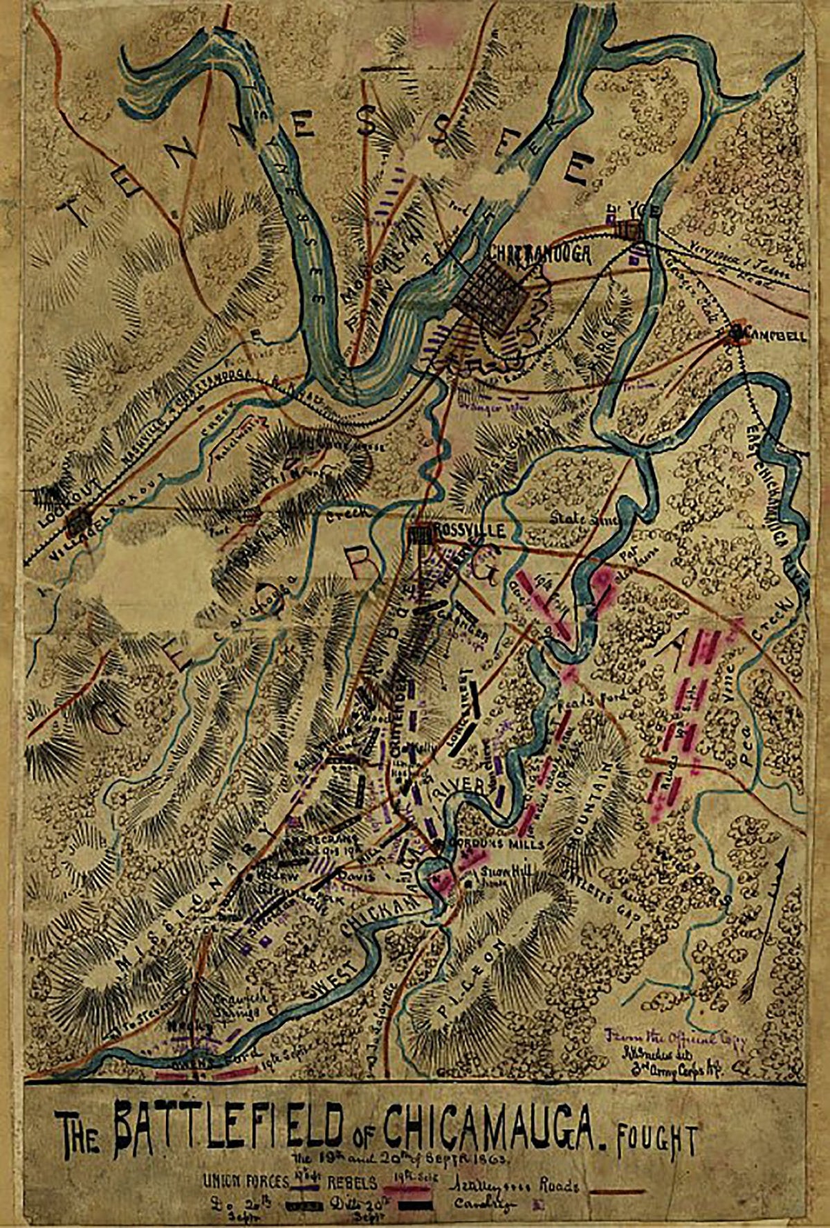 The Battlefield of Chicamauga (sic), Fought the 19th and 20th of Septr 1863 by Robert Knox Sneden