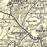 Map of army operations Atlanta campaign between Kingston and Atlanta