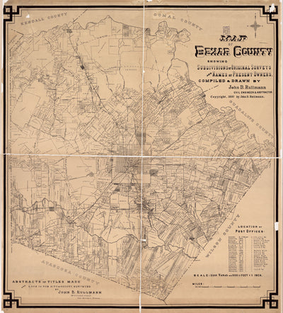Bexar County 1897, ownership map