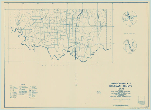 Coleman County 1936, Texas Highway Dept, sheet 1 of 2