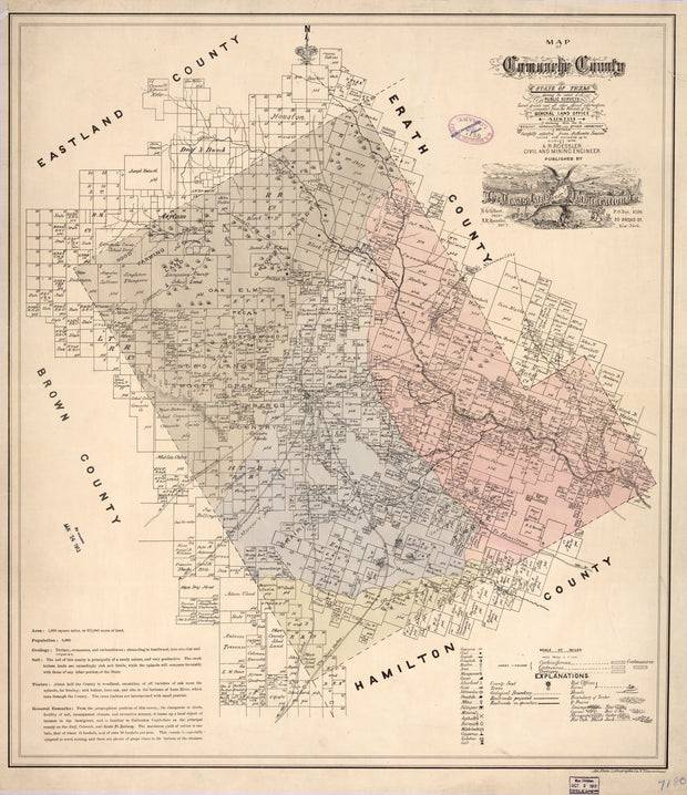 Comanche County 1876, ownership map