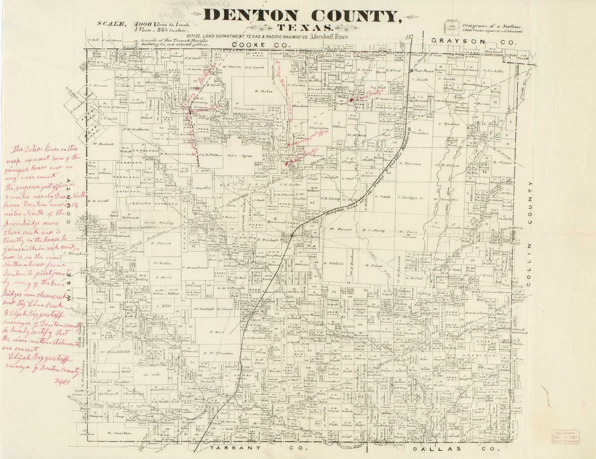 Denton County 1870s(?), ownership map