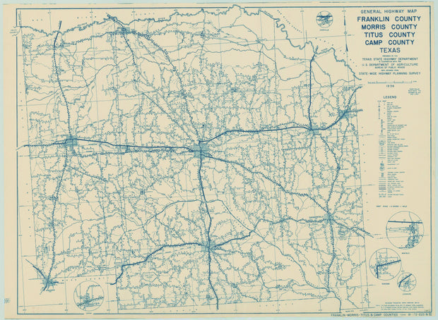 Franklin/Morris/Titus/Camp Counties 1936, Texas Highway Dept