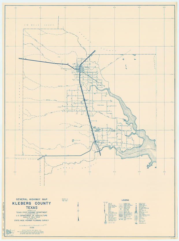 Klegerg County 1936, Texas Highway Dept, sheet 1 of 2