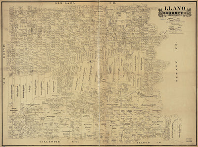 Llano County 1890, ownership map