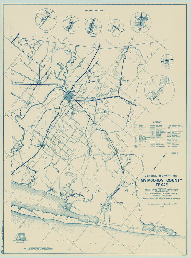 Matagorda County 1936, Texas Highway Dept, sheet 1 of 2