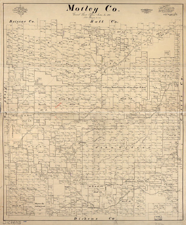 Motley County 1893, ownership map