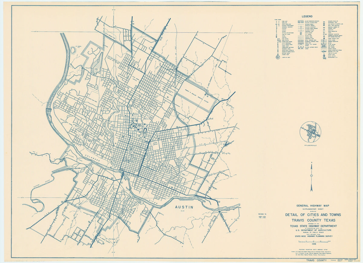 Travis County 1936, Texas Highway Dept, supp. sheet 1 of 1