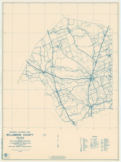 Williamson County 1936, Texas Highway Dept, sheet 1 of 2