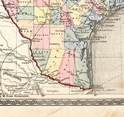 1872 Texas Counties and Indian Territory Map