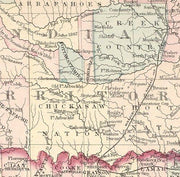 1876 County Map of Texas by S.A. Mitchell
