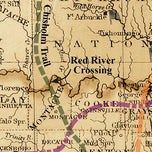 1876 Great Texas & Southwestern Cattle Trails Map, Second Edition