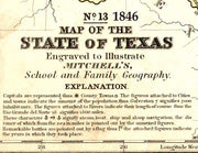 1846 Texas "Stovepipe" Map by Augustus Mitchell
