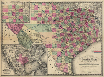 Neue Karte de Staates Texas 1881